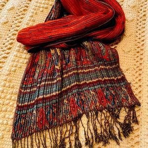 Beautiful Long Scarf With Tassels NWT
